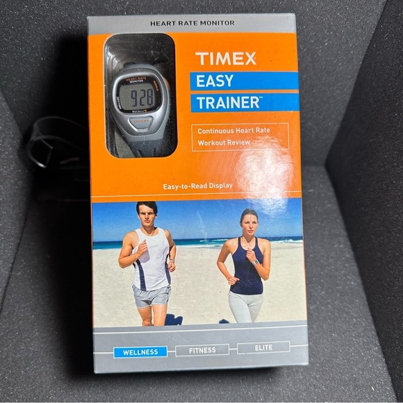 Timex Easy Trainer Heart Rate Monitor Wellness Indigo Night Light Watch Working - Picture 1 of 8